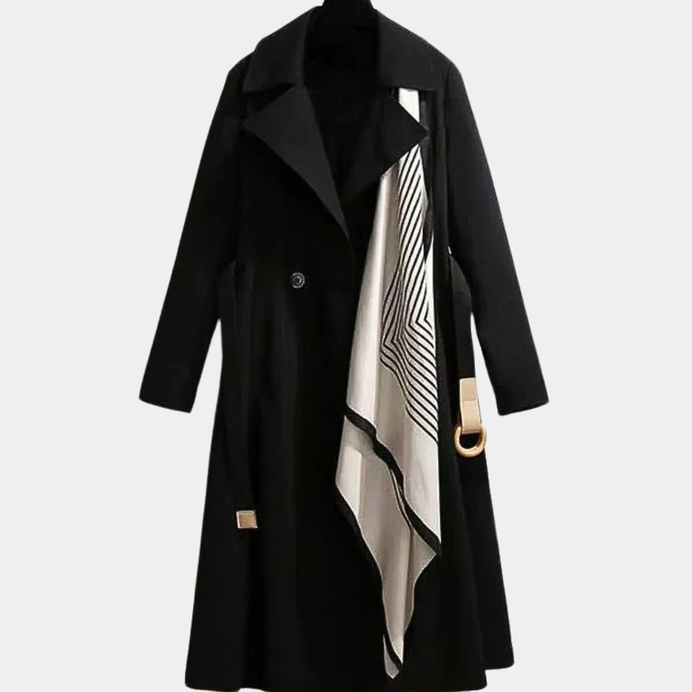 Esme A-Line Trench Coat | Double-Breasted Belted Trench Coat