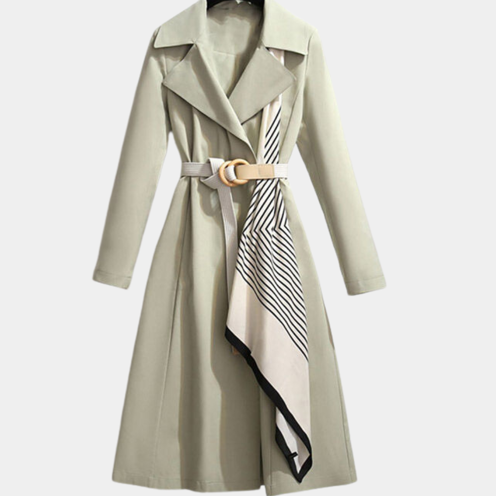 Esme A-Line Trench Coat | Double-Breasted Belted Trench Coat