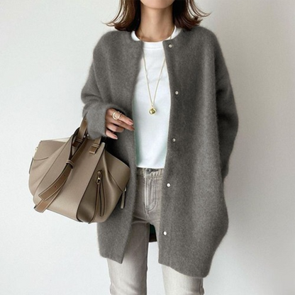 Viola Relaxed Fit Cardigan | Button Front, Long Sleeve Cardigan
