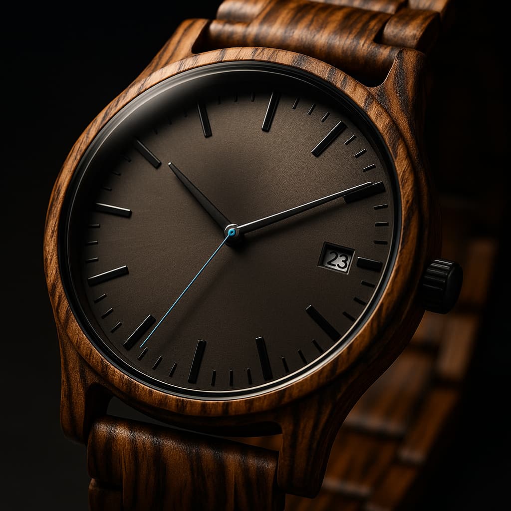 Elias Quartz Watch | Walnut Wood, Minimalist Design