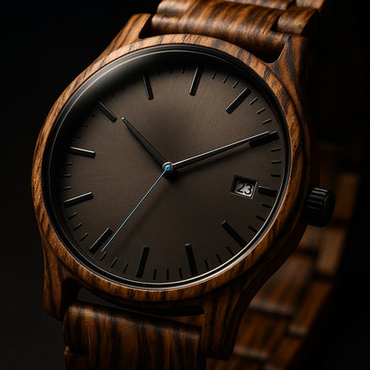 Elias Quartz Watch | Walnut Wood, Minimalist Design
