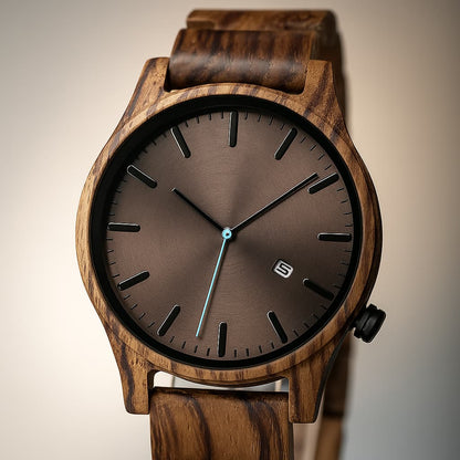 Elias Quartz Watch | Walnut Wood, Minimalist Design