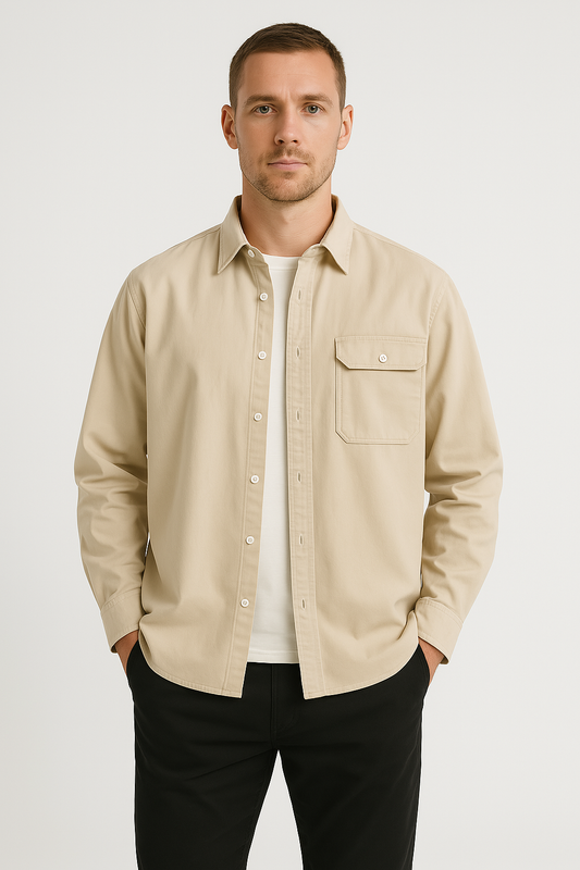 Chemise homme – Coupe décontractée – Manches longues – Style casual