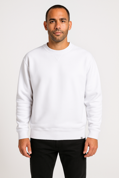 Sweatshirt homme – Coupe décontractée – Tissu doux respirant – Col rond côtelé