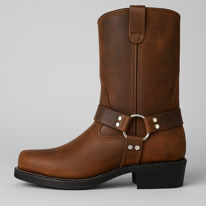 Rosie Mid-Calf Cowboy Boots | Harness Strap Cowboy Boots