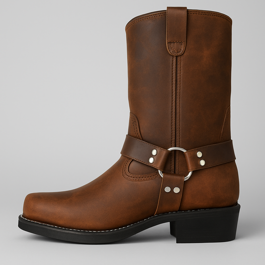 Rosie Mid-Calf Cowboy Boots | Harness Strap Cowboy Boots