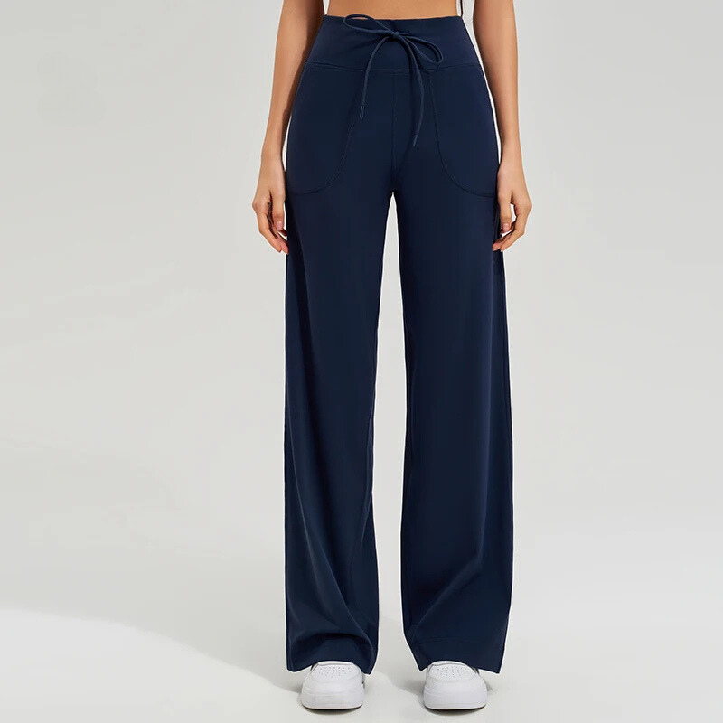 Giulia Wide Leg Active Pants | Drawstring Waist Active Pants