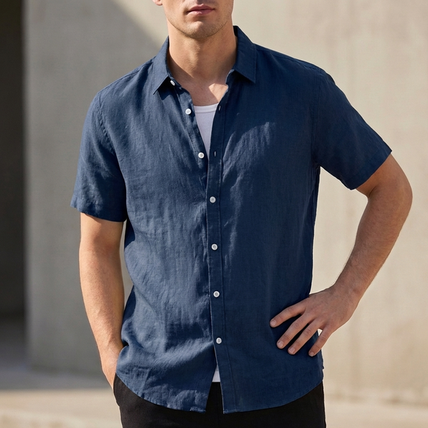 Relaxed Button-Down Shirt for Men – Breathable & Casual Comfort
