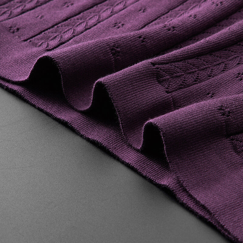 Perforated Ribbed Knit Polo Shirt for Men – Breathable & Comfortable