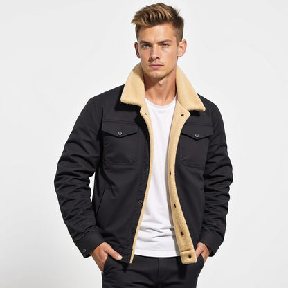 Teddy Fleece Regular Fit Bomber Jacket | Flap Pockets Jacket