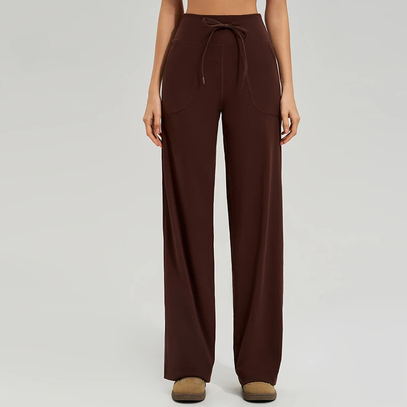 Giulia Wide Leg Active Pants | Drawstring Waist Active Pants
