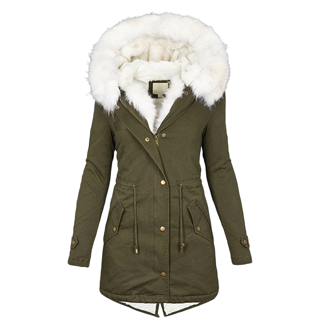 Anna Hooded Parka Jacket | Fur Trim, Fleece Lined Parka Jacket