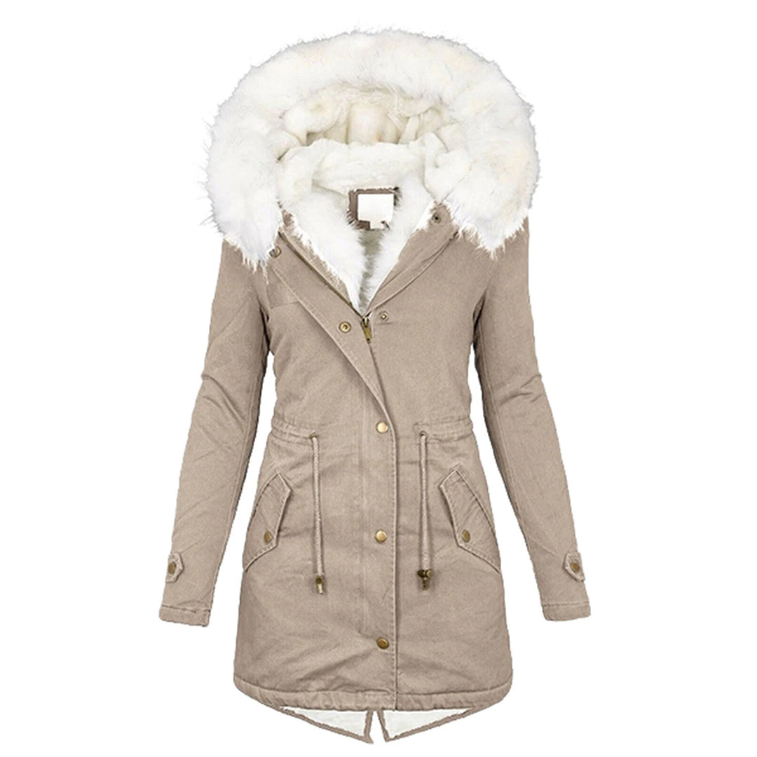 Anna Hooded Parka Jacket | Fur Trim, Fleece Lined Parka Jacket