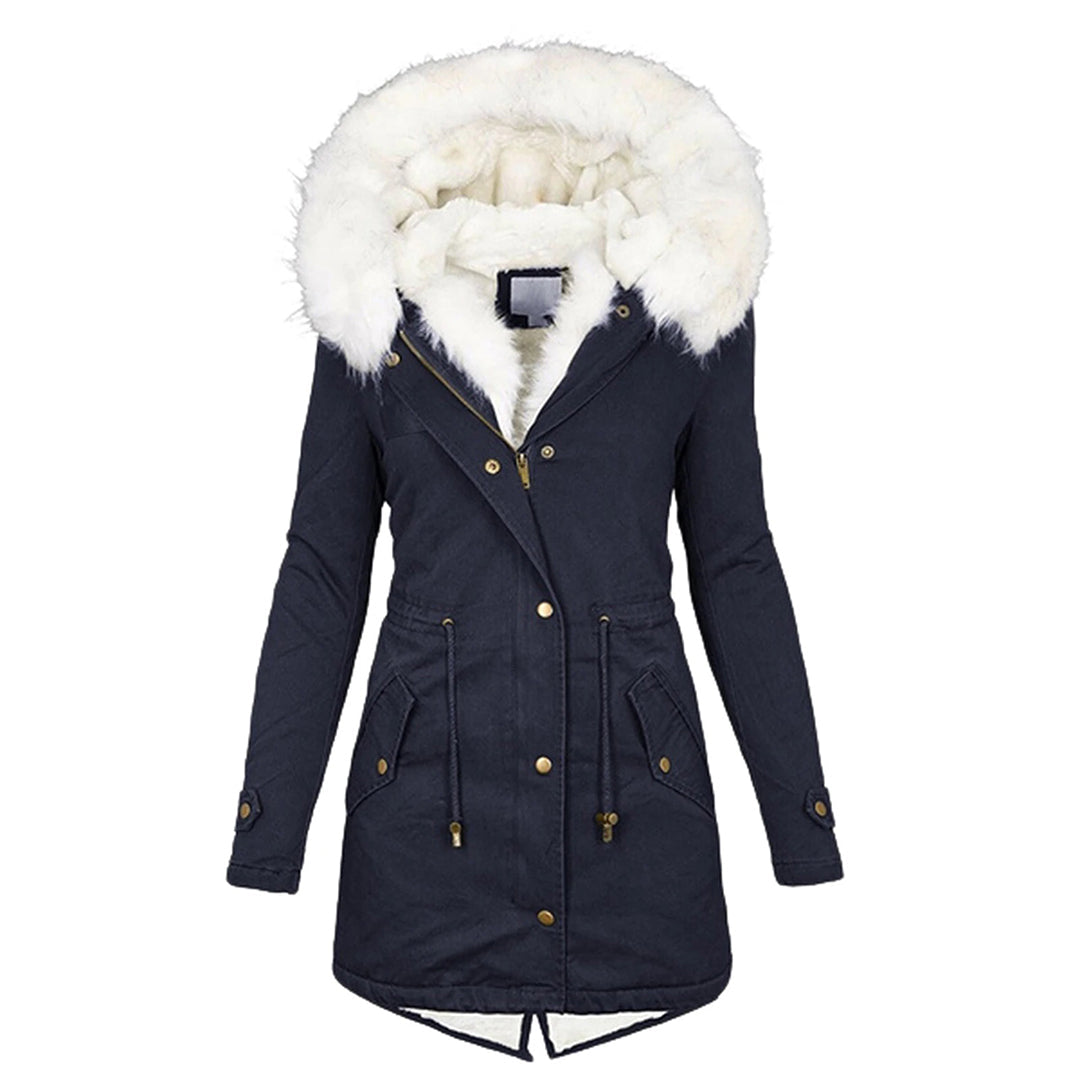 Anna Hooded Parka Jacket | Fur Trim, Fleece Lined Parka Jacket