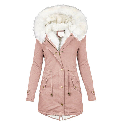 Anna Hooded Parka Jacket | Fur Trim, Fleece Lined Parka Jacket
