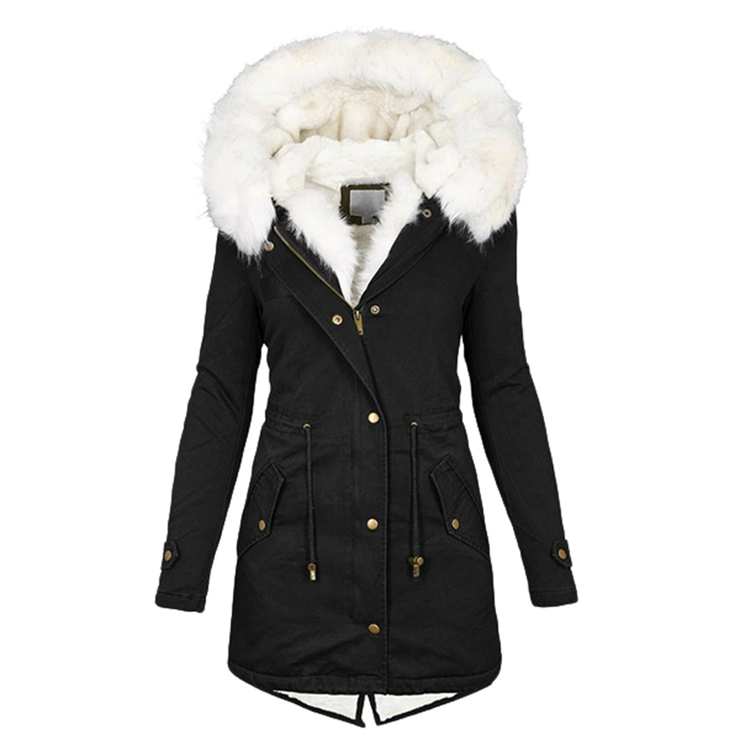 Anna Hooded Parka Jacket | Fur Trim, Fleece Lined Parka Jacket