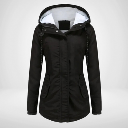 Veste imperméable femme – Coupe cintrée – Doublure chaude – Capuche ajustable