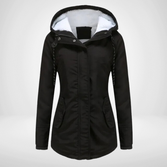 Veste imperméable femme – Coupe cintrée – Doublure chaude – Capuche ajustable