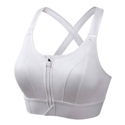 Women's sports bra – Longline structured – Zipped closure – Breathable cross-back