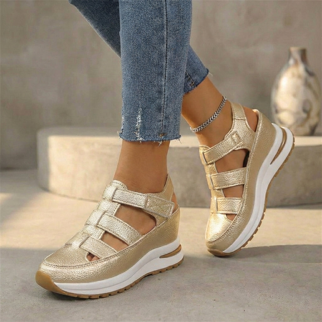 Closed-Toe Wedge Sneaker Sandals for Women – Orthopedic Comfort & Support