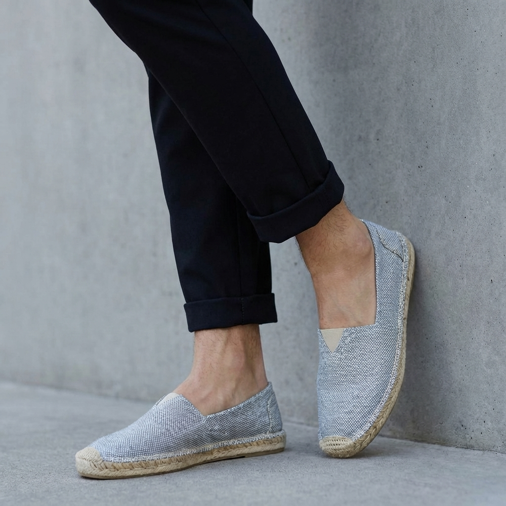 Orthopedic Jute-Sole Slip-On Espadrilles for Men – Ergonomic Comfort & Support