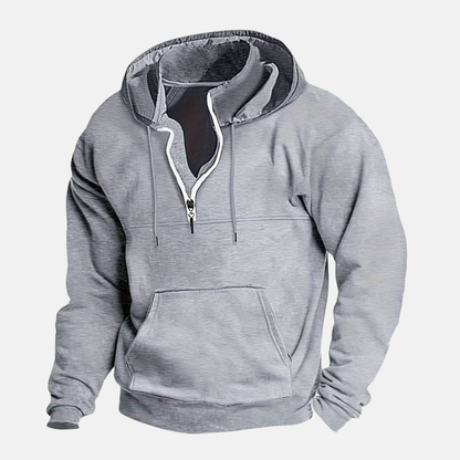 Roberto Relaxed Fit Half-Zip Hoodie | Kangaroo Pocket Hoodie