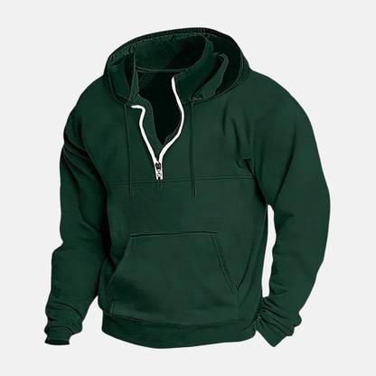 Roberto Relaxed Fit Half-Zip Hoodie | Kangaroo Pocket Hoodie
