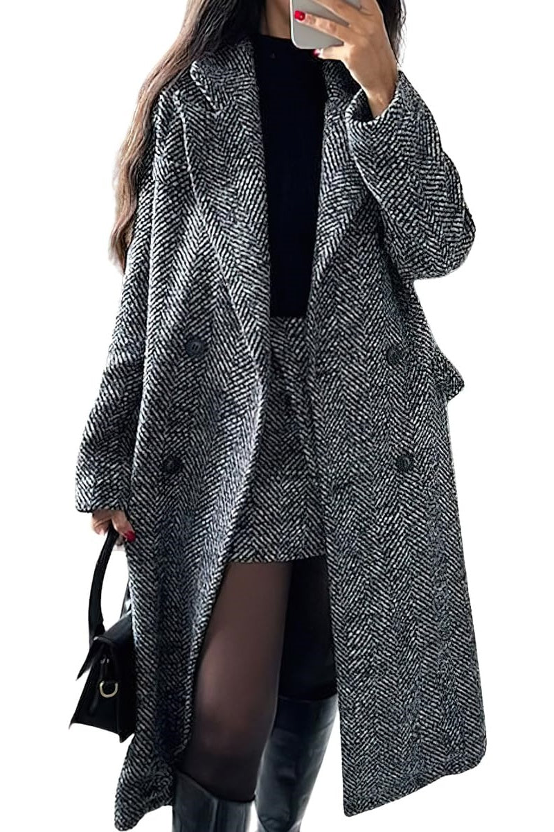 Women's Two-Piece Set - Wool Blend - Relaxed Fit - Long Length
