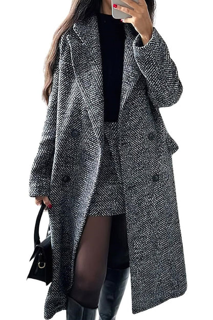 Women's Two-Piece Set - Wool Blend - Relaxed Fit - Long Length
