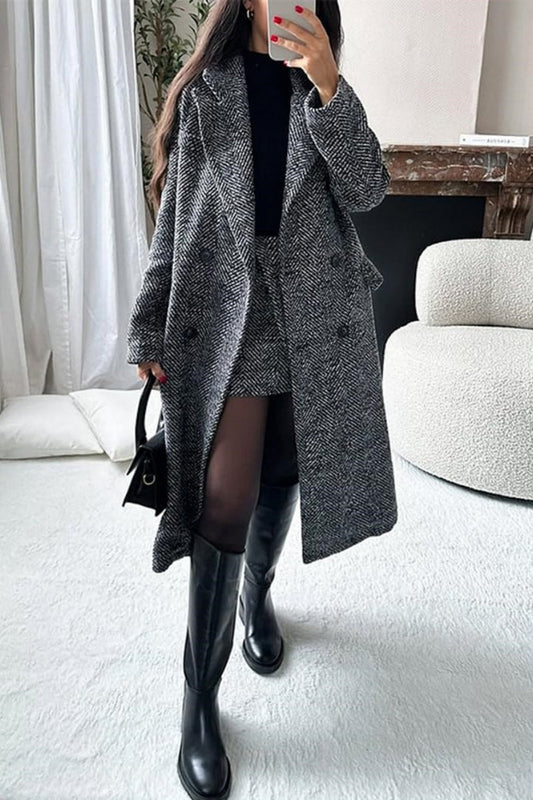 Women's Two-Piece Set - Wool Blend - Relaxed Fit - Long Length