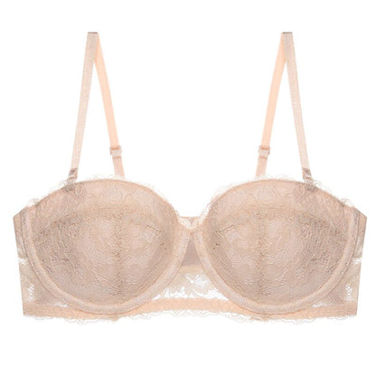 Women's balconette bra – Elegant lace – Underwires – Adjustable straps