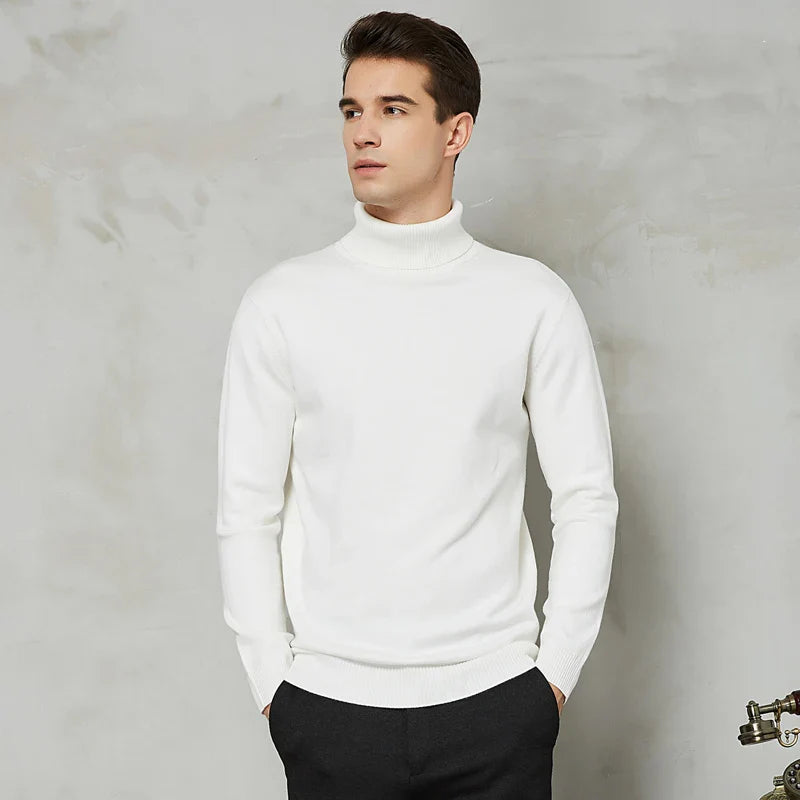 William Ribbed Turtleneck Sweater | Solid Turtleneck Sweater
