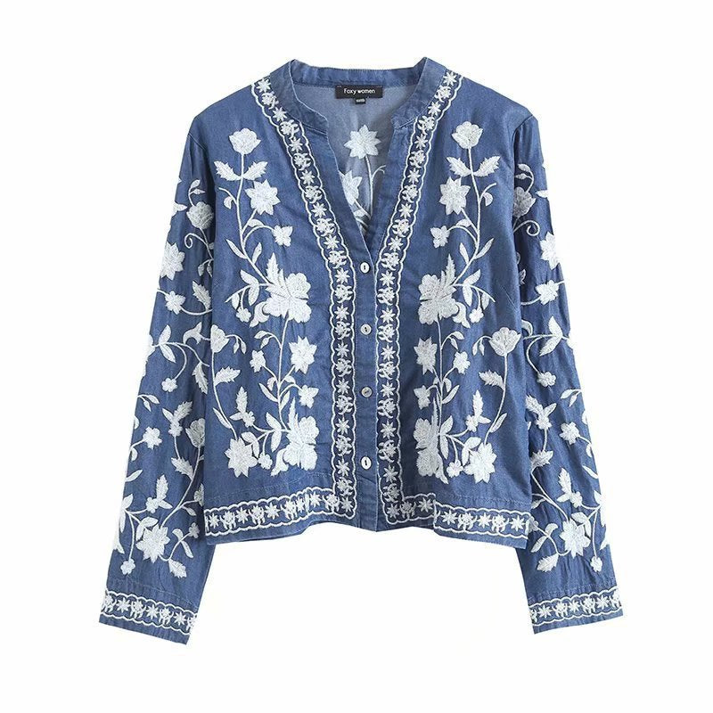 Francesca Relaxed Fit Cardigan | Embroidered Floral Cardigan