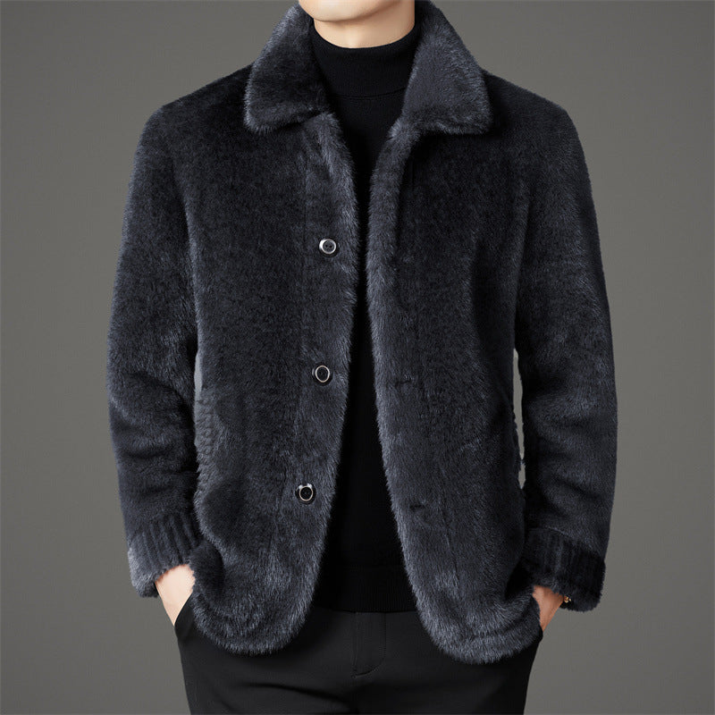 James Wool Regular Fit Mink Jacket | Collared Mink Jacket
