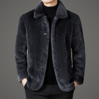 James Wool Regular Fit Mink Jacket | Collared Mink Jacket