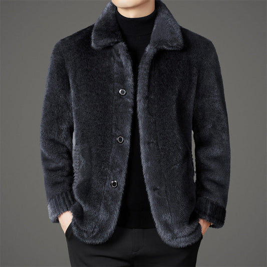 James Wool Regular Fit Mink Jacket | Collared Mink Jacket