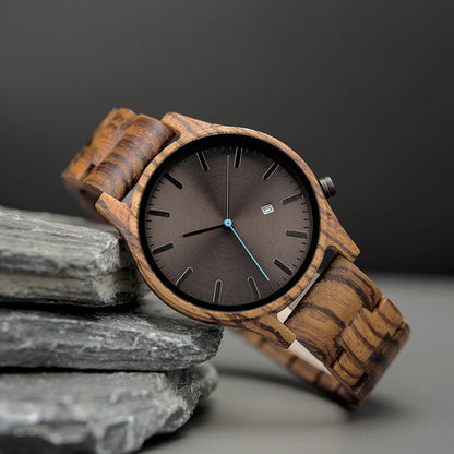 Elias Quartz Watch | Walnut Wood, Minimalist Design