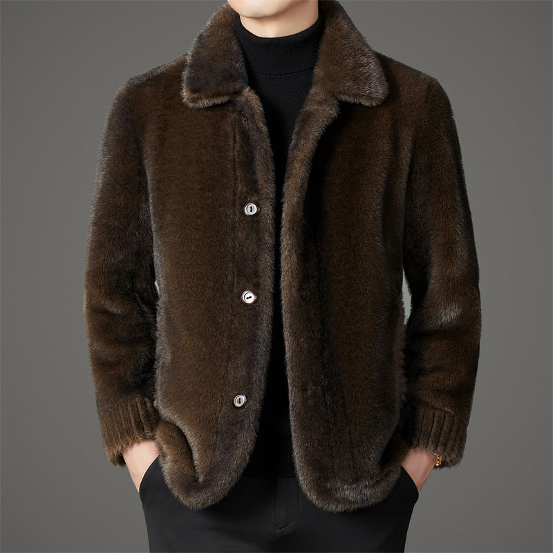 James Wool Regular Fit Mink Jacket | Collared Mink Jacket