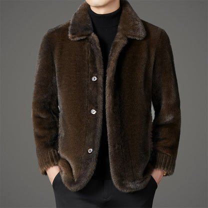 James Wool Regular Fit Mink Jacket | Collared Mink Jacket