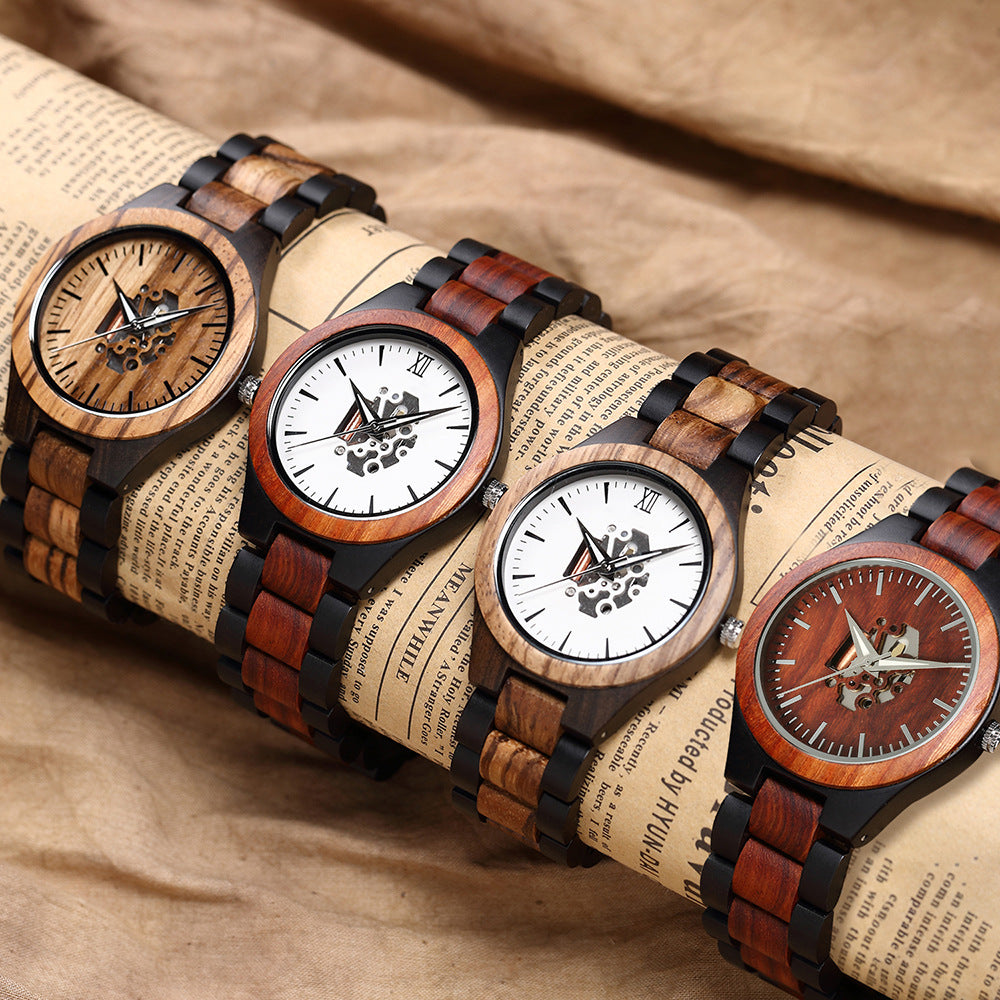 Max Skeleton Wristwatch | Wooden Case, Wooden Strap Wristwatch