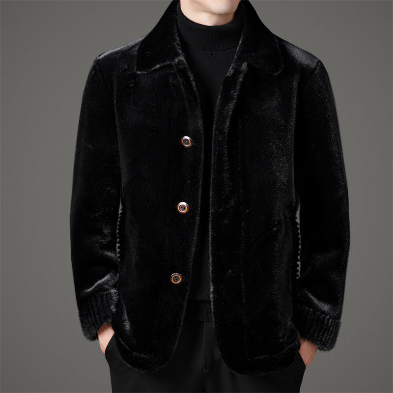 James Wool Regular Fit Mink Jacket | Collared Mink Jacket