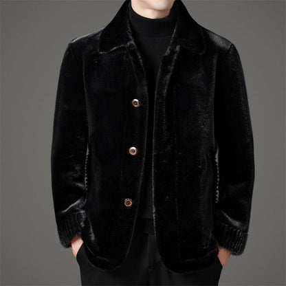 James Wool Regular Fit Mink Jacket | Collared Mink Jacket