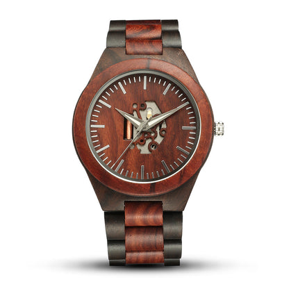 Max Skeleton Wristwatch | Wooden Case, Wooden Strap Wristwatch