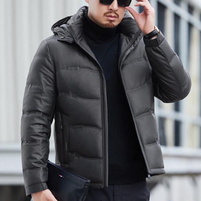 Mason Leather Hooded Puffer Jacket | Quilted, Zip Front Jacket