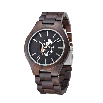 Max Skeleton Wristwatch | Wooden Case, Wooden Strap Wristwatch