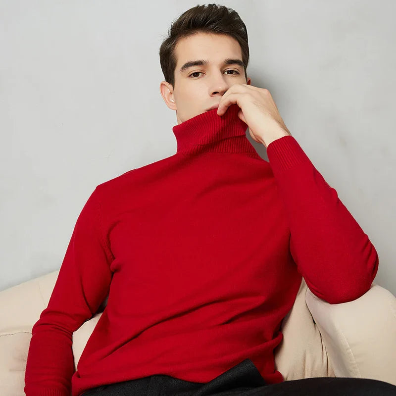 William Ribbed Turtleneck Sweater | Solid Turtleneck Sweater