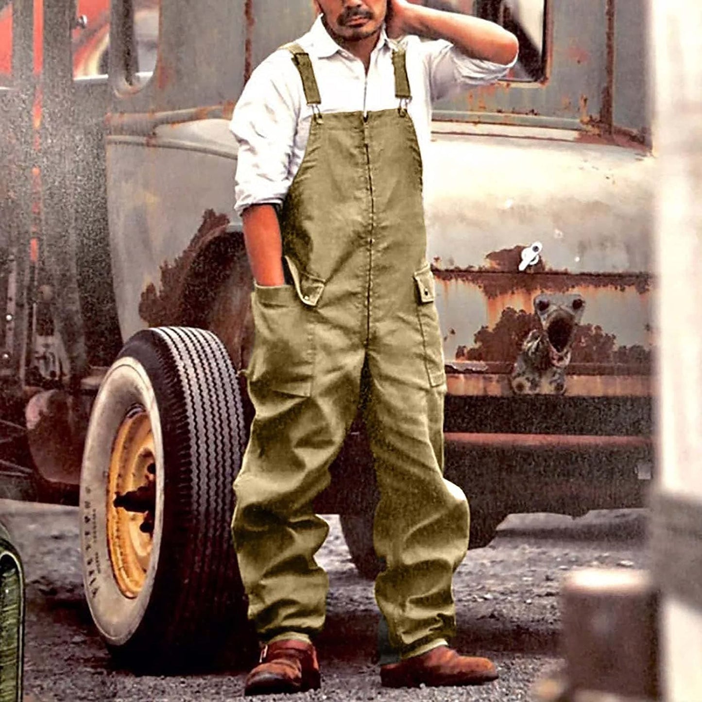 Men's overalls – Relaxed fit – Natural fibers – Functional pockets
