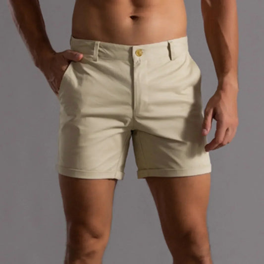 Men's shorts – Slim fit – Breathable fabric – Neat finish – Mid-thigh length