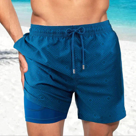 Men's swim trunks  – Quick-drying – Mid-thigh cut – Compression lining