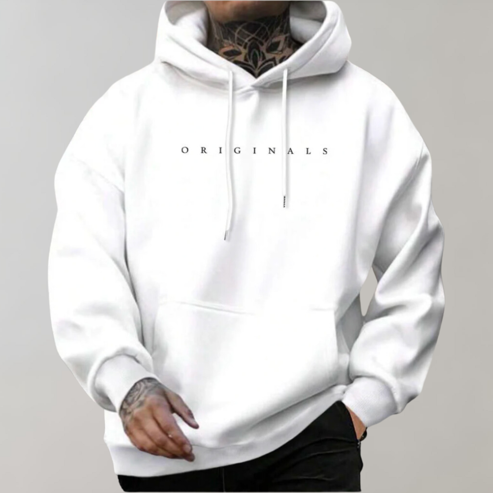Samuel Relaxed Fit Hoodie | Text Print, Pouch Pocket Hoodie